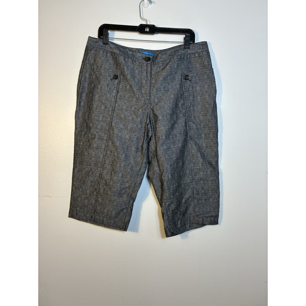 Derek Lam Women's Bermuda shorts Sz 16 Gray Organic Cotton‎ Blend Preppy 16"